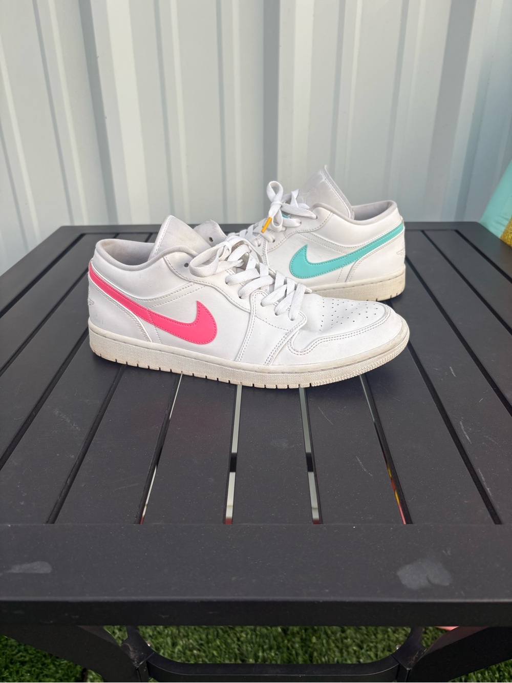 Nike Air Jordan 1 Low Multicolor Swoosh Mens Size 11 Sneakers